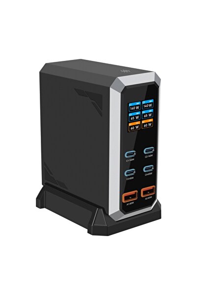 OEM HHW 240W GaN USB-C 6-Port Charger Station PD Power Adapter with Color Dis...