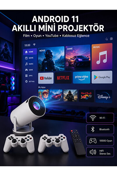 teknotrust Preminyum Full HD 8 GB Ayaklı Çift Kollu 4K Video Oyun Konsolu Taşınabilir Yeni Nesil