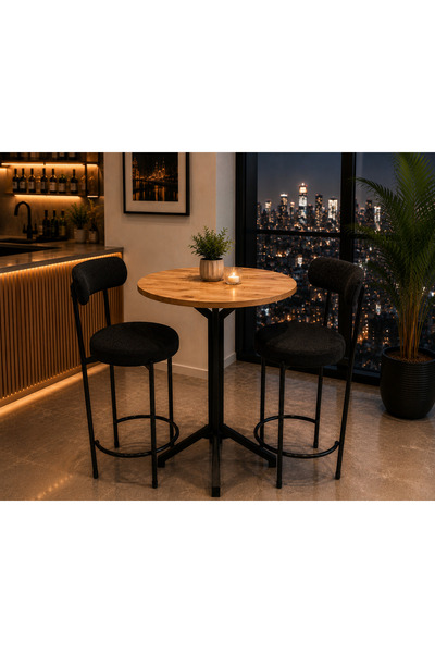 Cosargroup Masa Bar Masası 2li Mutfak Seti Mutfak 1 Masa 2 Sandalye Mutfak Ma...