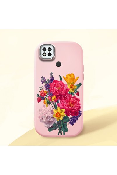 Hontinga Redmi 9C Compatible Case Camera Protector Pink Silicone Couple Phone...