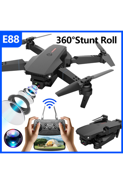 Choice Black One-click New Drone E88 UAV 360-degree Rotating Folding MINI Rem...