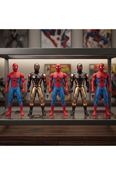 AVENGERS مجموعة شخصيات سبايدرمان – 5 شخصيات – ارتفاع 17 سم – درع متحرك