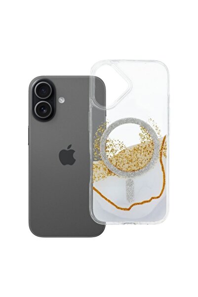 Golden Husă de protecție compatibilă MagSafe pentru iPhone 17, albă