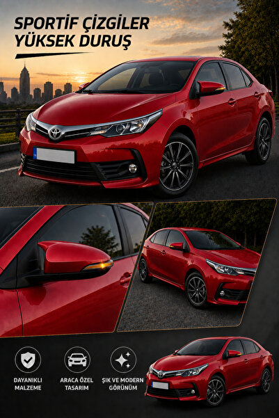 ModGR-Dizayn TOYOTA COROLLA 2013-2018 ARACA ÖZEL BOYALI YARASA AYNA KAPAĞI A+...