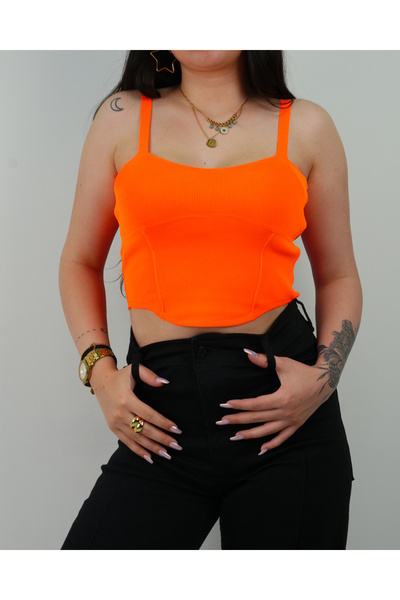 MODAMIZ SENSİN İNCE ASKILI TRİKO CROP