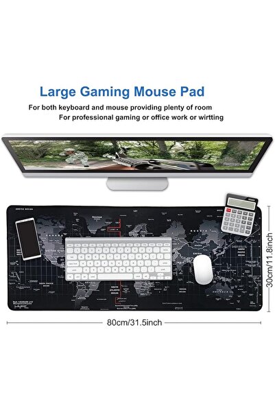 GENERAL XXL Professional Large Mouse Pad & Computer Game Mouse Mat (90x40 Black)