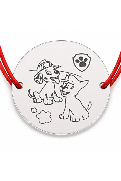 Simoshop Brățară argint 925 cu doi cățeluși, șnur reglabil