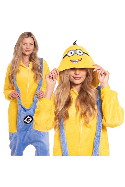 OEM Costum pijama Kigurumi Minion — Salopetă galbenă onesie pentru femei, măr...
