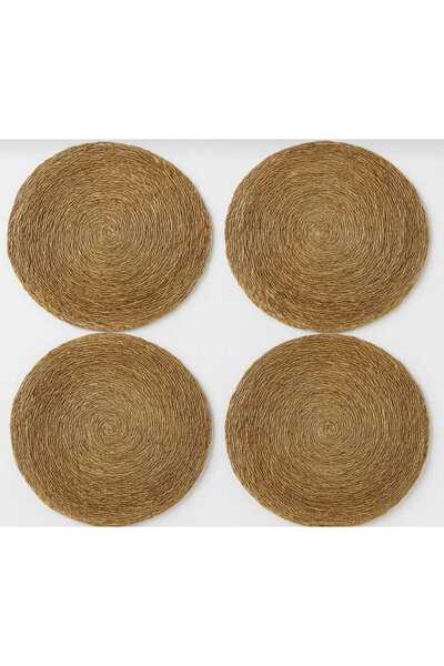 Black Gold 4-Piece Wicker Supla American Service Stylish Underplate Set Wicker