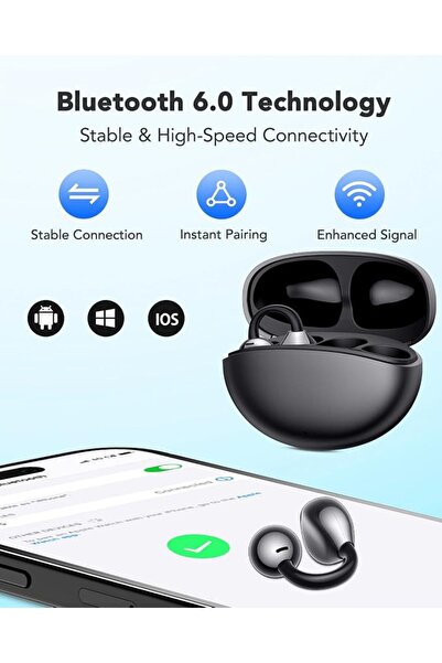 GENERAL Clip on Bluetooth Earphones Open Ear Earbuds, Air Conduction Wireless...