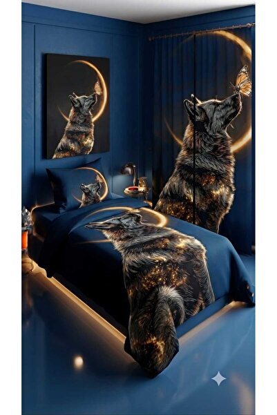 Elmas Dizayn 280*240 Cm.Fon Curtained Special Design Single Bedding Room Set ...