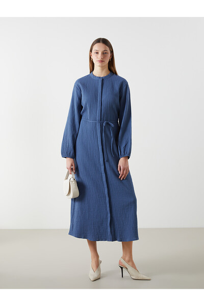 LC Waikiki Nevavm Farklılık by Difference Collar Muslin Women's Shirt Dress
