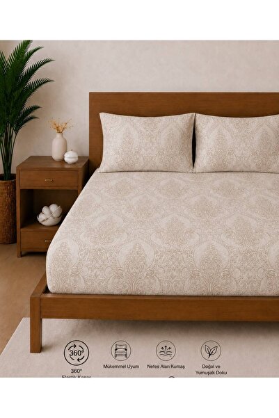 Sheri Home Lastikli Çarşaf Seti %100 Pamuk Yumuşak Dokulu-Kaymaz Tam Geçmeli Fitted Sheet –Premium Pamuk 120x200/ 180x200 / 200x200