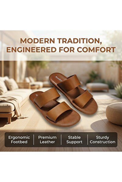 Amity Footwear KSA Men's Leather Slippers - Comfortable Italian Design with M...
