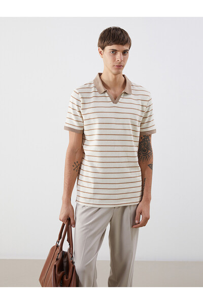 LC Waikiki Tricou bărbătesc cu guler polo și dungi NEVAVM