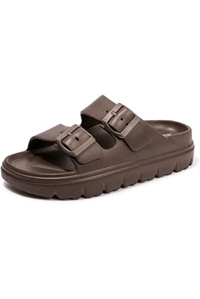 FUNKYMONKEY Women's Comfort Slides Double Buckle Adjustable EVA Flat Sandals ...