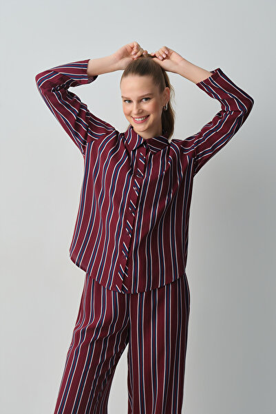 SUWEN Campus Gömlek Yaka Pijama Üstü