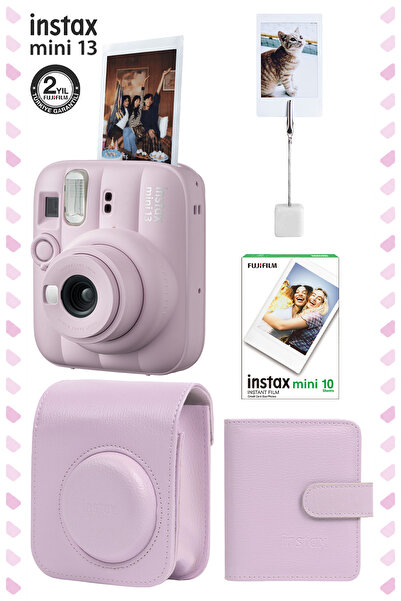 Fujifilm Instax Mini 13 Candy Pink Fotoğraf Makinesi Deri Çanta Albüm Kıskaç ...