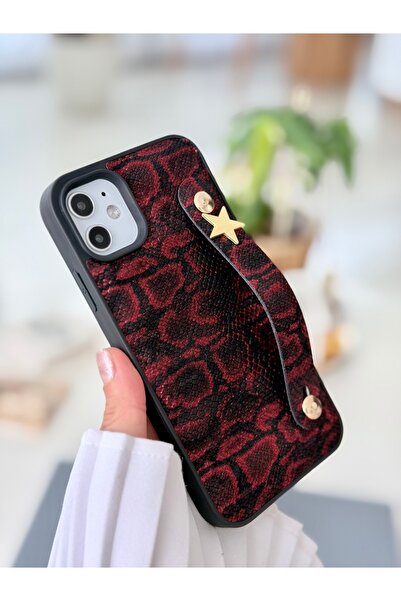 Go Aksesuar Iphone 11 Uyumlu Tutacaklı Yıldız Tasarımlı Deri Görünümlü Esnek Silikon Kılıf