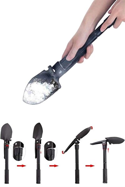 teknodayım Steel Folding Functional Camping Digging Shovel and Cutting Tool S...