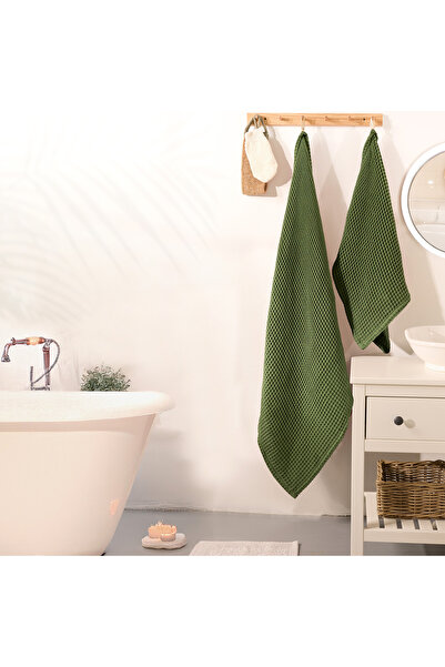 Cyc Atelier Waffle Banyo Havlu Takımı %100 Pamuk - Yüksek Emici Petek Dokulu ...