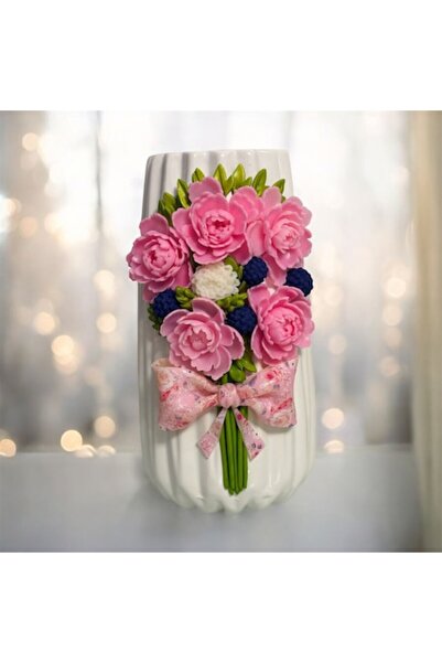 OEM Decorative vase with peonies Zeny Dolls Gifts - Fimo - Handmade