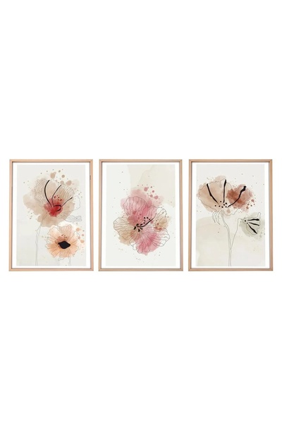 OEM Set Wallxpert de 3 tablouri decorative cu ramă, 3x50x70 cm, ramă din lemn...