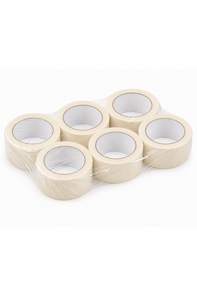 INATECH Set 6 Buc Banda Adeziva de Mascare 48 mm x 50 m, Hartie Alba, Temp Ma...