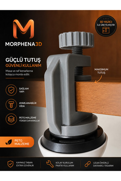 Morphena3D Tapo C200 / C210 / C220 Kamera Beşik Aparatı – Delmeden Montaj Bra...