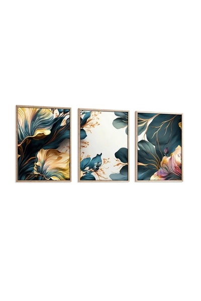 OEM Set Wallxpert de 3 tablouri decorative cu ramă, 3x50x70 cm, MDF de 3mm, m...