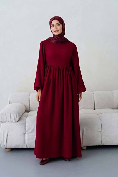 inci wears فستان حجاب من الموسلين برباط جانبي