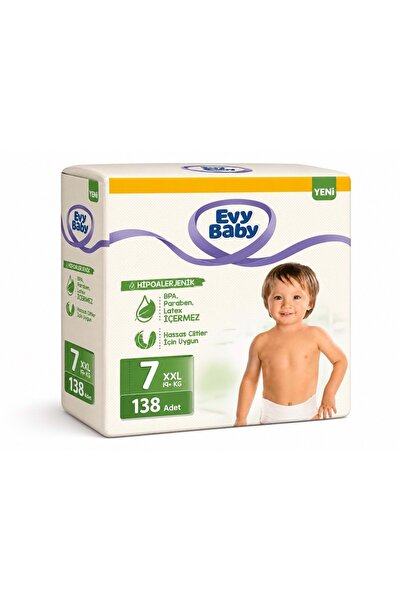 Evy Baby Bebek Bezi 7 Beden 19+ KG XXLarge 138 Adet Aylık Süper Fırsat Pk