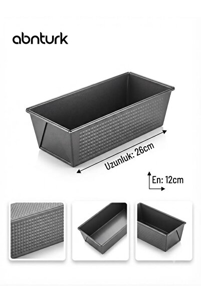 abnturk 26×12cm Teflon Dikdörtgen Yanmaz Yapışmaz Kek Ekmek Pasta Kalıbı