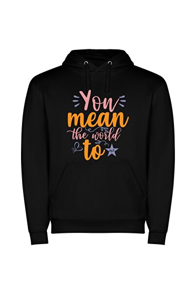 iLovePrints World of Meaningful Expressions Φούτερ με κουκούλα σε χρώμα Μαύρο