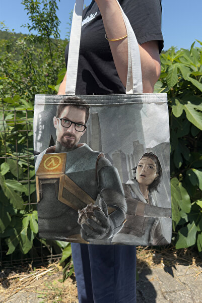 ZipZap Half Life V2 Geantă de pânză cu imprimare pe două fețe, joc pe compute...