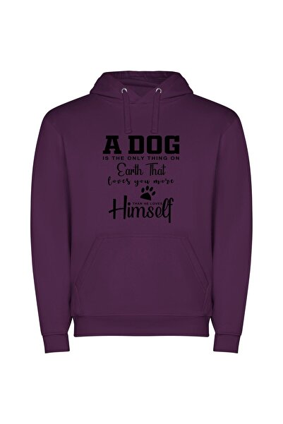 iLovePrints Ultimate Canine Devotion Φούτερ με κουκούλα σε χρώμα Μωβ
