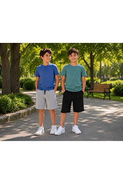 Çiggo Kids مجموعة من قطعتين من شورتات/كابريات قماشية مدمجة بجيوب مسطحة للأولاد