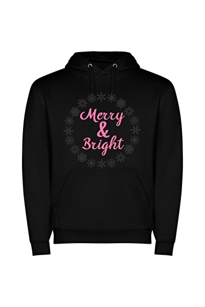 iLovePrints Snowflake Wonderland Φούτερ με κουκούλα σε χρώμα Μαύρο