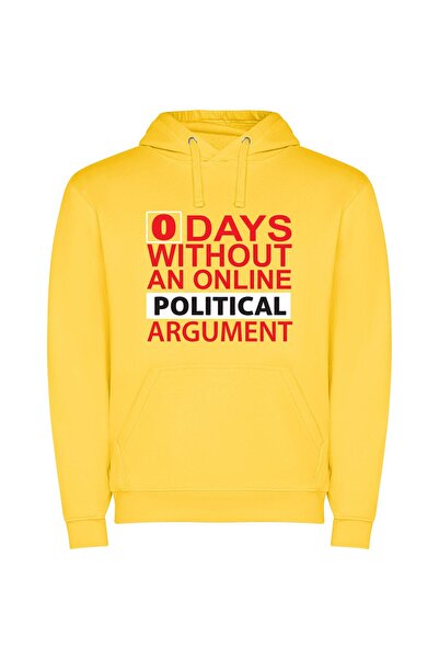 iLovePrints 10 Days: No Online Politics Φούτερ με κουκούλα σε χρώμα Κίτρινο