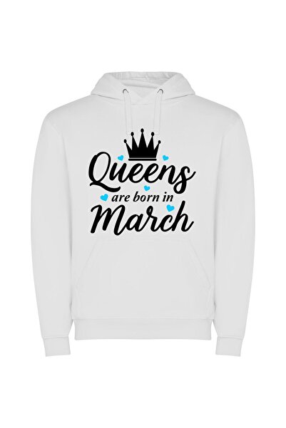 iLovePrints March's Royal Beauty Φούτερ με κουκούλα σε χρώμα Λευκό