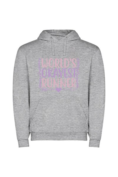 iLovePrints Ultimate Running Champion Φούτερ με κουκούλα σε χρώμα Γκρι