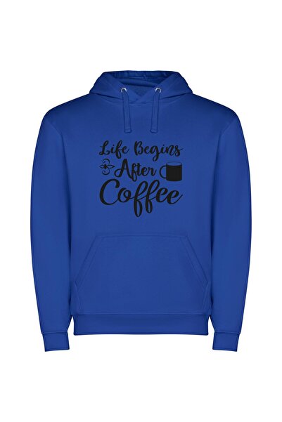 iLovePrints Java: Life's Energizing Potion Φούτερ με κουκούλα σε χρώμα Μπλε