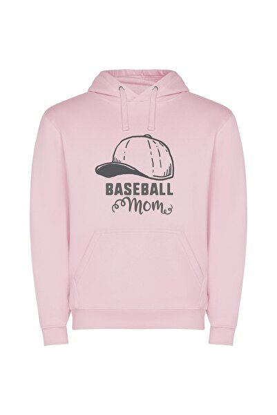 iLovePrints Mom's Batting Style Φούτερ με κουκούλα σε χρώμα Ροζ