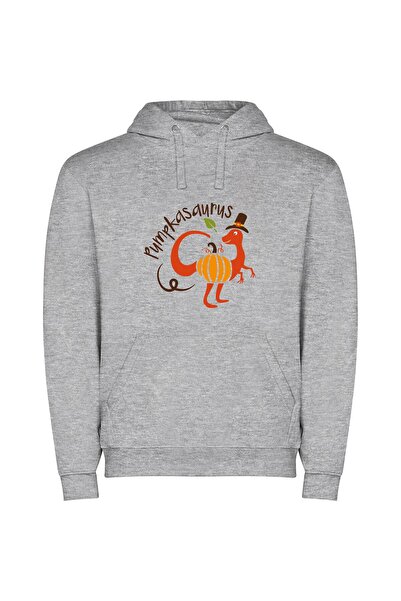 iLovePrints Kangaroo's Fancy Fall Illustration Φούτερ με κουκούλα σε χρώμα Γκρι
