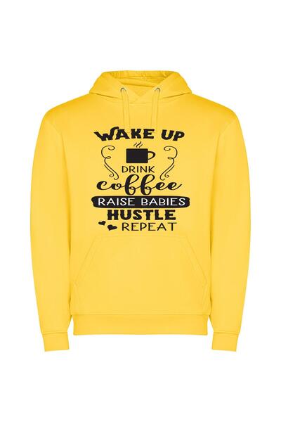 iLovePrints Caffeinated Hustle: Coffee & Parenthood Φούτερ με κουκούλα σε χρώ...