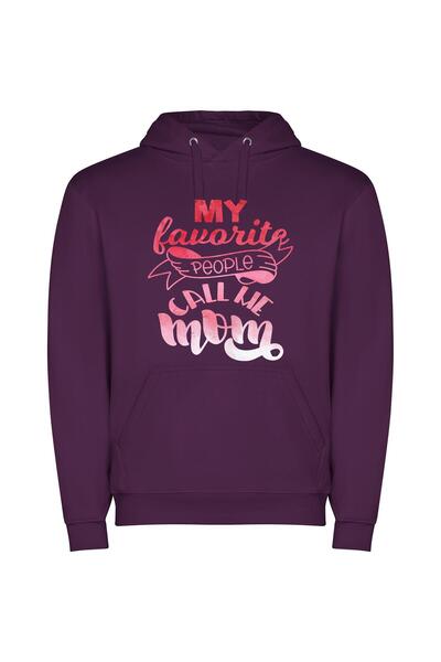 iLovePrints Beloved: Mom, Friend, Grandma Φούτερ με κουκούλα σε χρώμα Μωβ