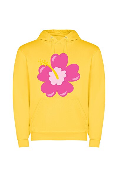 iLovePrints Blooming Colors Φούτερ με κουκούλα σε χρώμα Κίτρινο