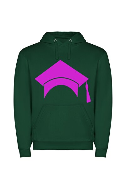 iLovePrints Vibrant Graduation Elegance Φούτερ με κουκούλα σε χρώμα Πράσινο