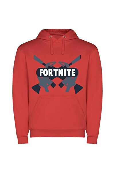 iLovePrints Fortnite's Monochrome Essence Φούτερ με κουκούλα σε χρώμα Κόκκινο