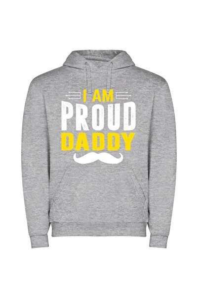 iLovePrints Daddy Energy Style Φούτερ με κουκούλα σε χρώμα Γκρι
